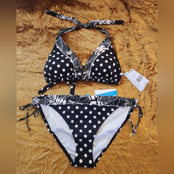Bleu Rod Beattie Other - Bleu Rod Beattie Double Trouble Dotted Tie Side Hipster & Tall Triangle Bra
